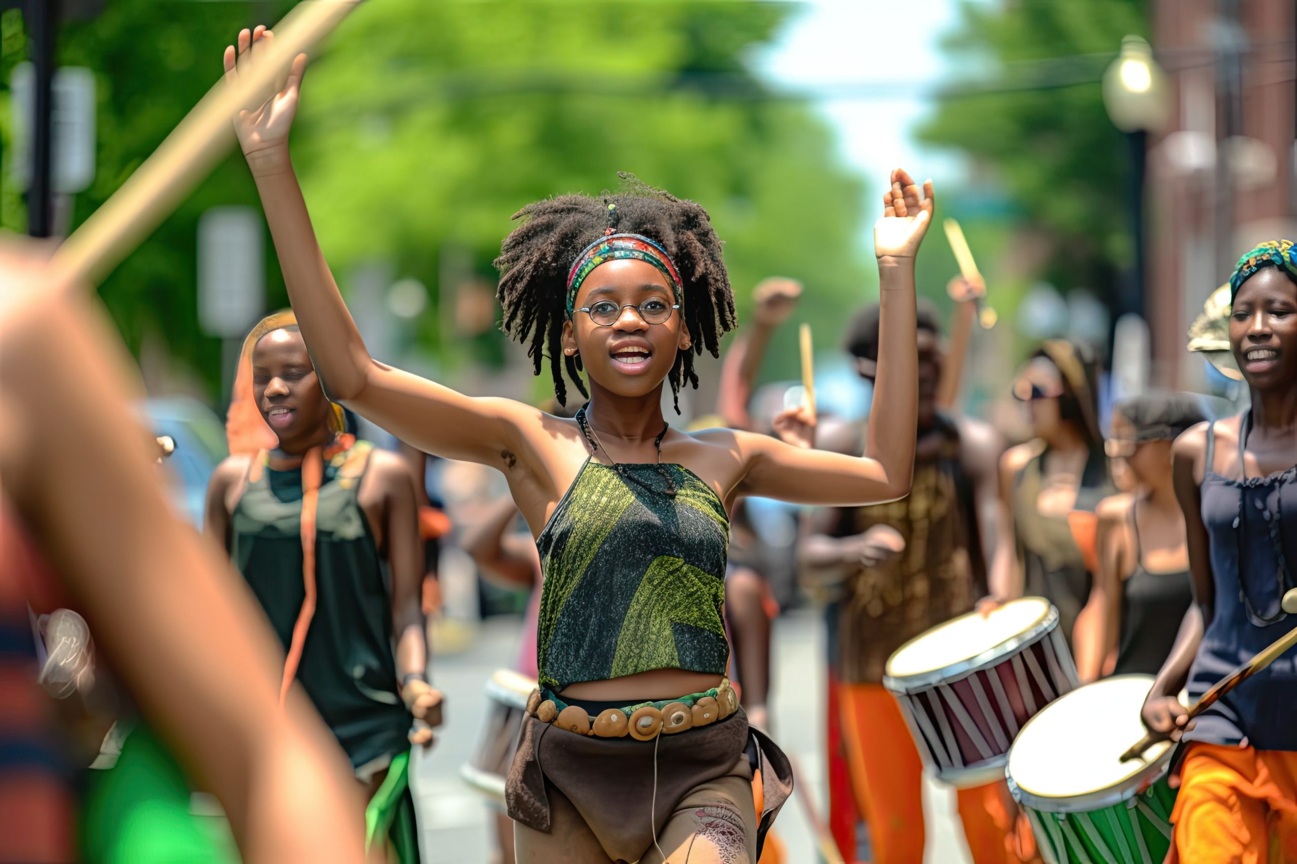 Community celebrates Juneteenth Freedom Day . Photo generative AI